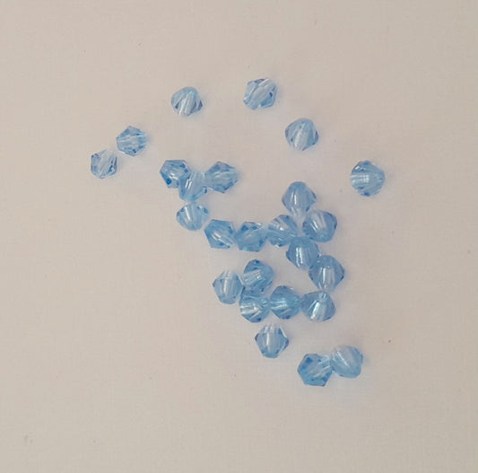 Machine Cut Czech Preciosa  Crystal Bicone Sapphire 4mm | Pack of 25