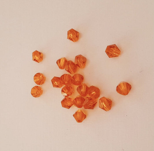Machine Cut Czech Preciosa Crystal Bicone Topaz 4mm | Pack of 25