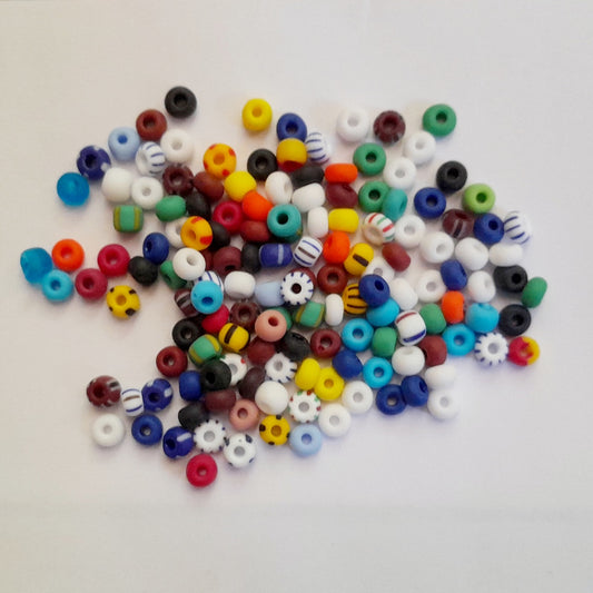 Czech Seed Beads Matt Striped Opaque Mix | 4-5mm