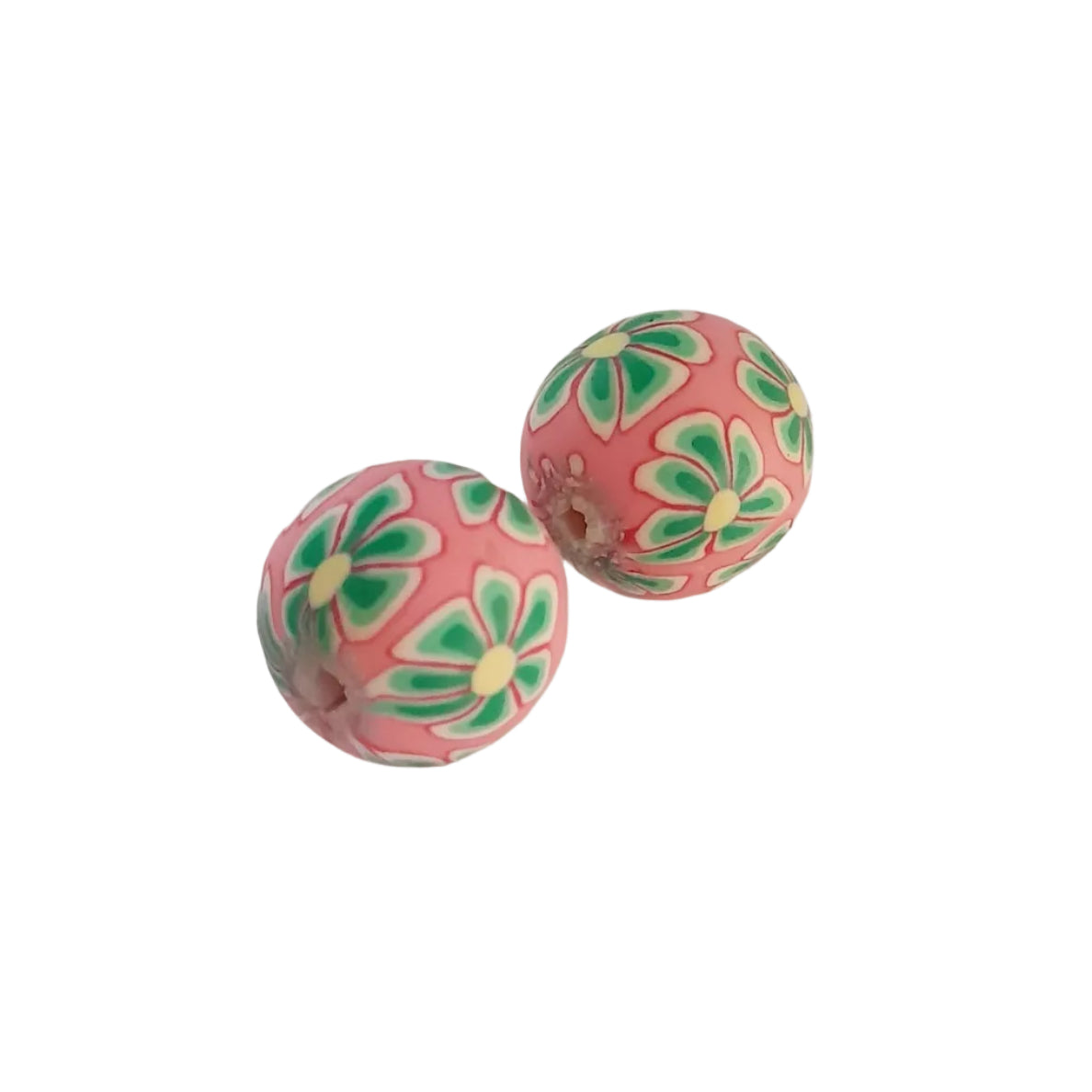 Polymer Patterned Millefiori Bead Round Pink 15mm