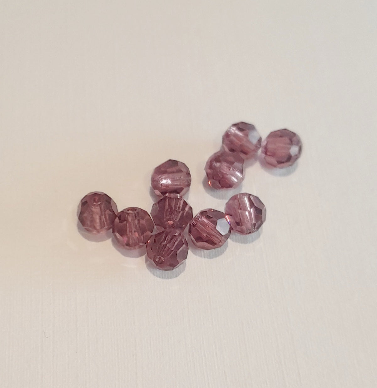 Machine Cut Czech Preciosa Crystal Round Amethyst 5mm | Pack of 10