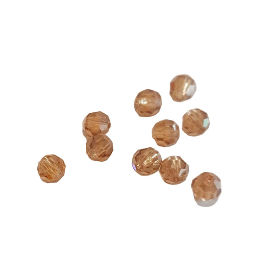 facetted round beads smoke brown colorado topaz by Preciosa machine cut crystal