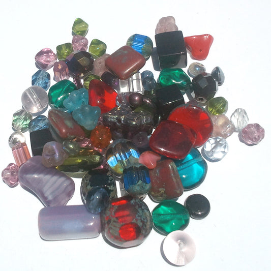 Czech Pressed Glass Bead Mix Gem