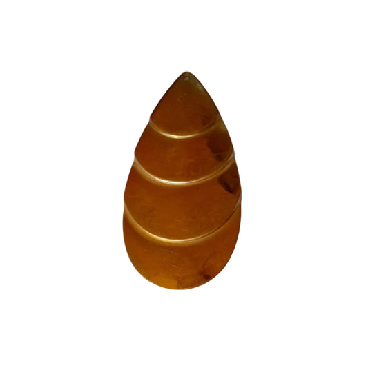 A teardrop-shaped large brass pendant 