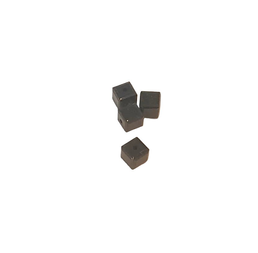4mm cube small square swarovski beads facetted black jet