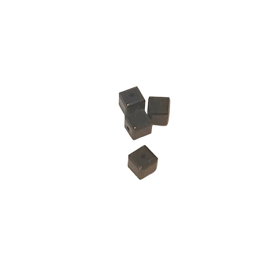 4mm cube small square swarovski beads facetted black jet