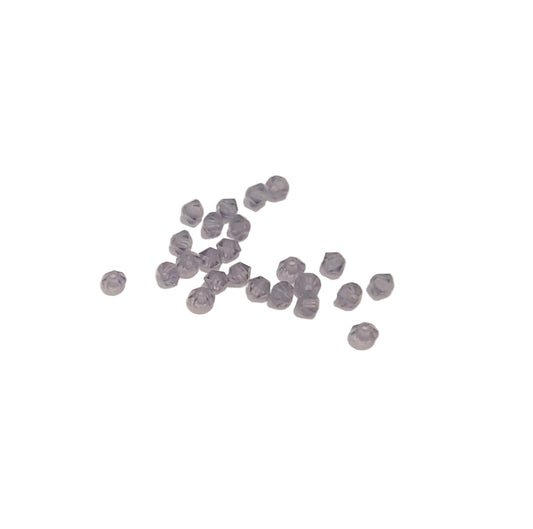 A small cluster of faceted lavender-blue beads 3mm bicone swarovski