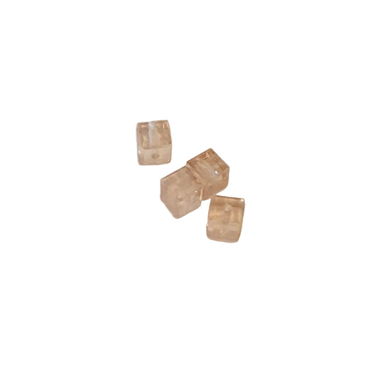 golden shadow transparent cube-shaped beads with subtle warm beige  swarovski 4mmtones
