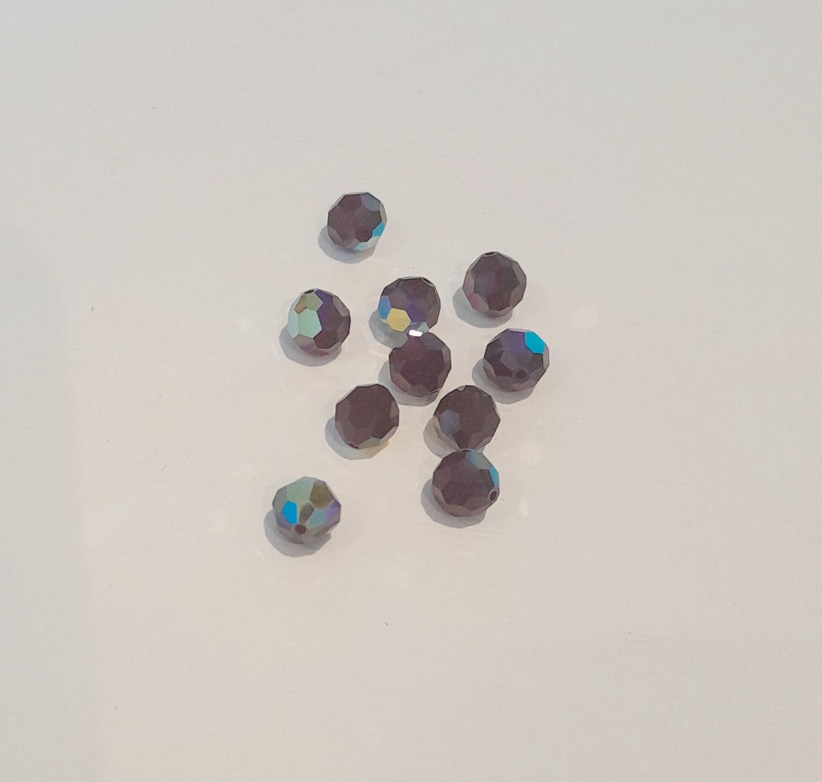 6mm garnet AB swarovski facetted beads rainbow finsih