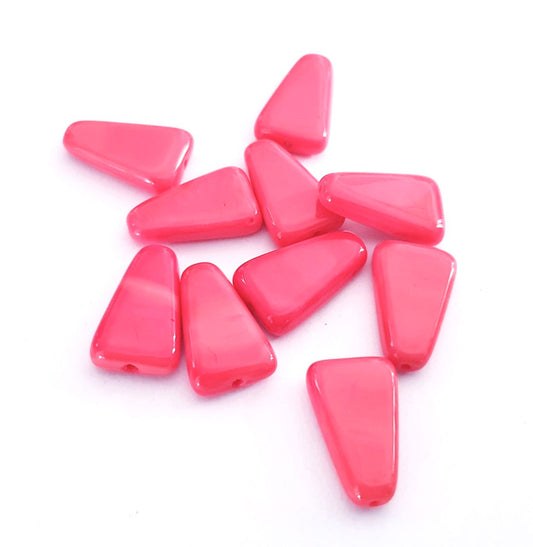 Triangle Deco Coral 6x16mm Czech Glass Bead