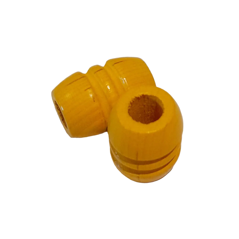 large yellow barrel-shaped beads carved grooves,wooden for macrame