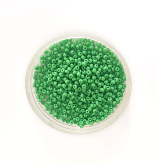 11 0 Green Opaque Green Czech Seed Bead