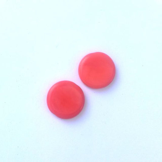 Coral Coin 17mm Opaque Czech Glass Bead