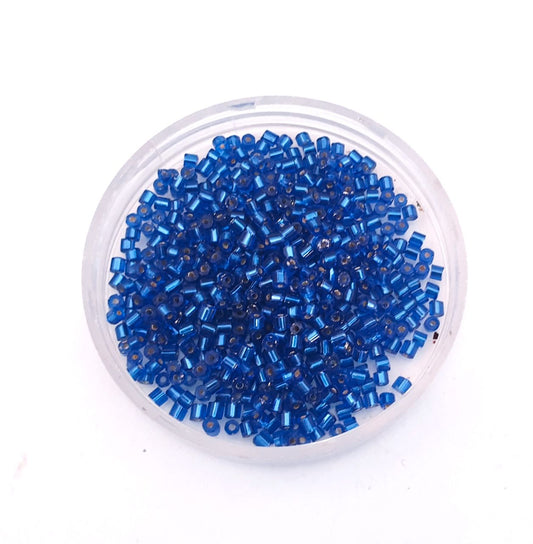 10 0 Sapphire Silver Lined Two Cut Hex Czech Seed Bead