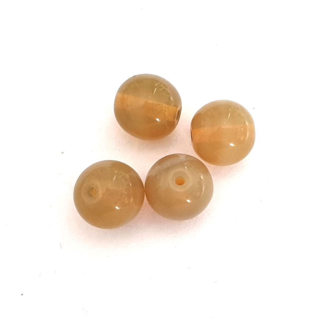 10mm Camel Opalino Czech Glass Bead