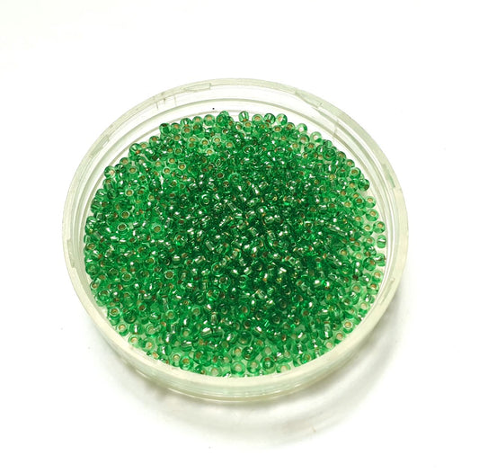 11 0 Czech Seed Bead Green - Mint Silver Lined