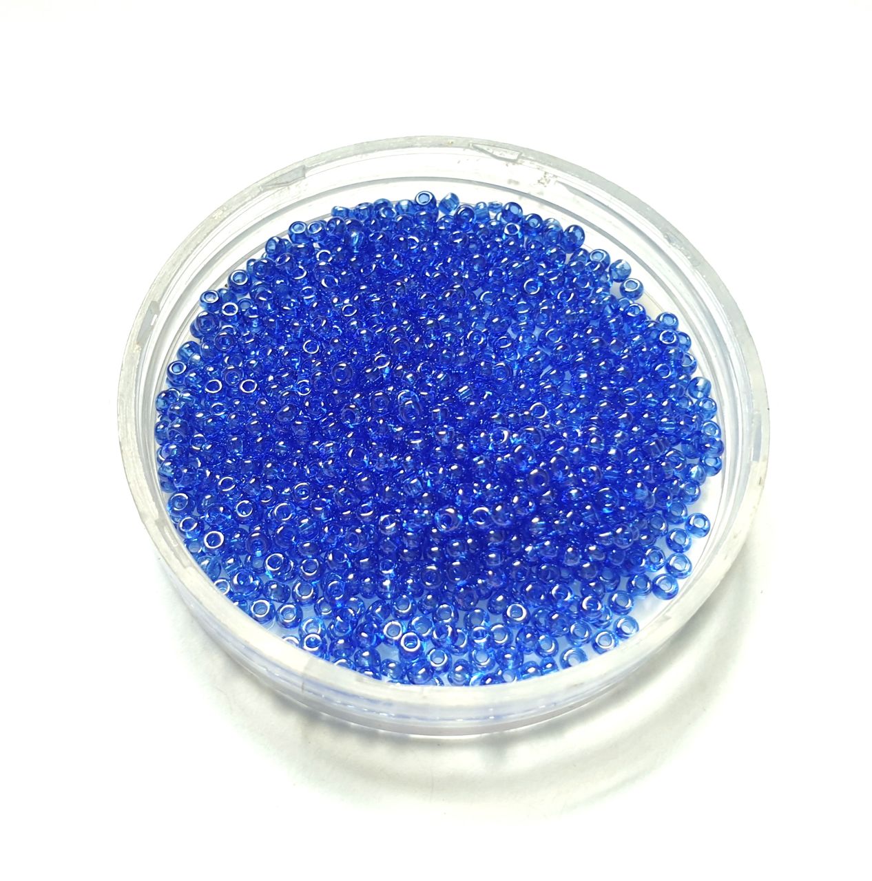 11 0 Czech Seed Bead Blue Sapphire Transparent Lustred