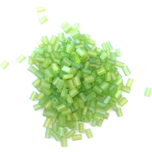 5x3.5mm Lime Matt AB Oblong Czech Bead