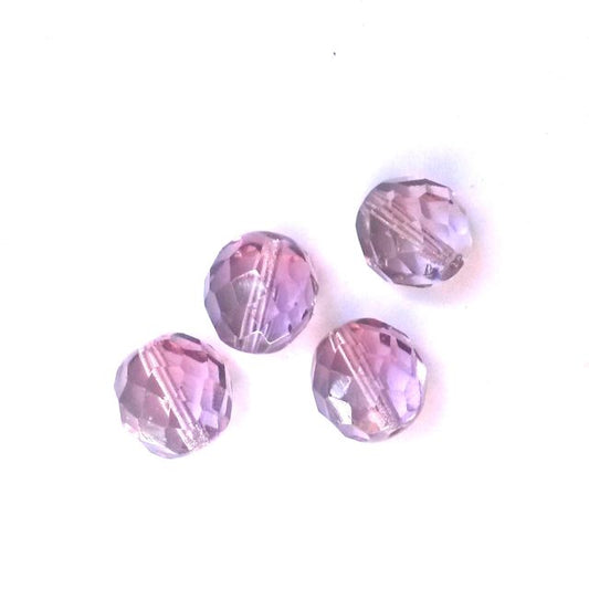 12mm Transparent Light Amethyst Czech Fire Polished Bead