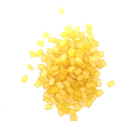 5x3.5mm Yellow Matt Yellow Oblong Czech Bead