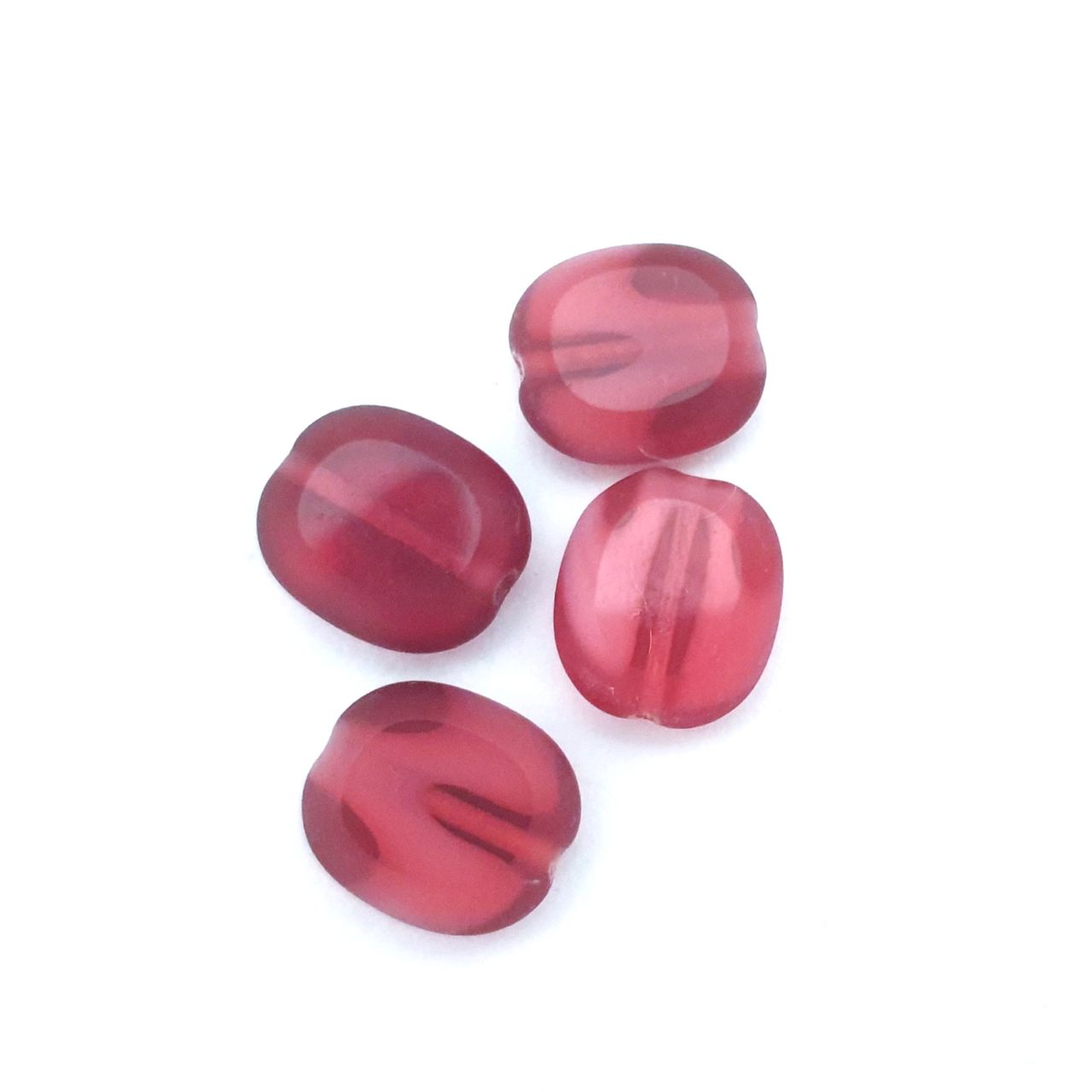 Flat Rounded Rectangle Table Cut 15x10mm Cherry Mix Czech Glass Bead