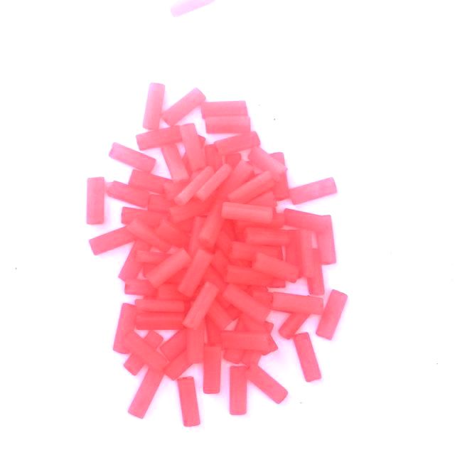 10x3.5mm Watermelon Matt Czech Oblong Slab Bead