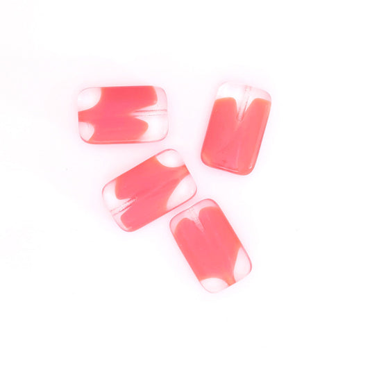 Rectangle 16x10mm Orange Mix Czech Glass Bead