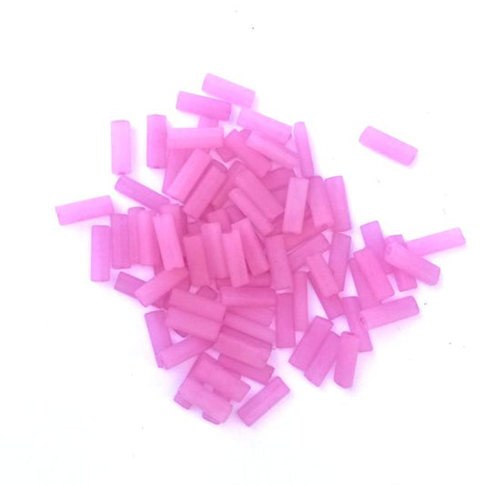 10x3.5mm Pink Matt Oblong Slab Bead