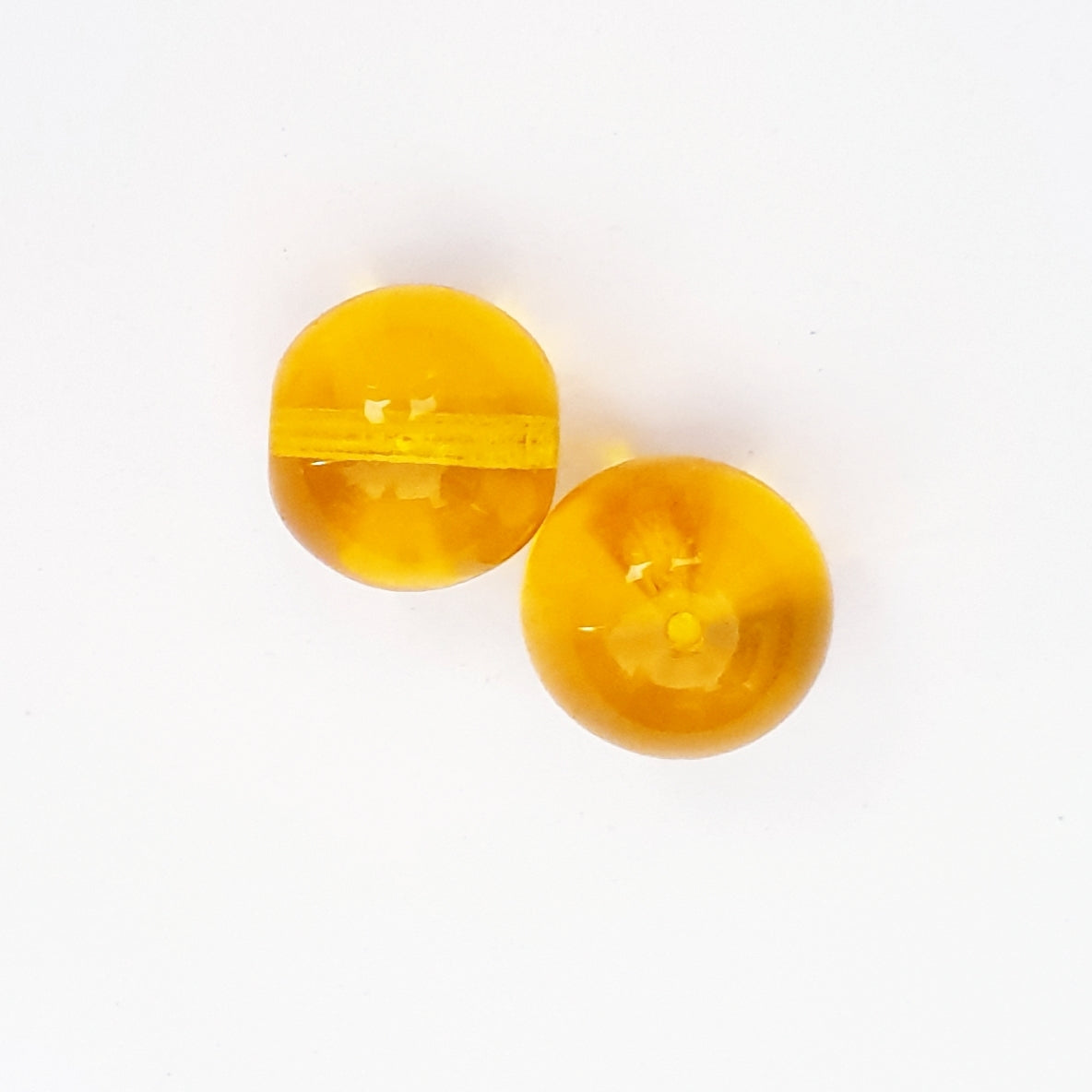 18mm Light Amber Round Transparent Czech Glass Beads