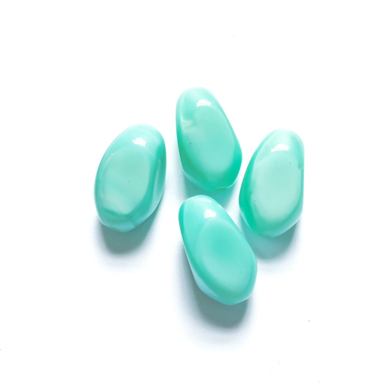 Twist Mixed Satin Aqua 18x13mm Czech Glass Bead