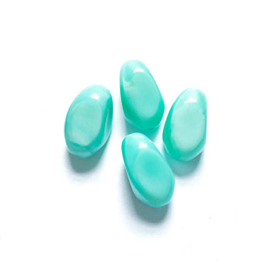 Twist Mixed Satin Aqua 18x13mm Czech Glass Bead | Pack of 10