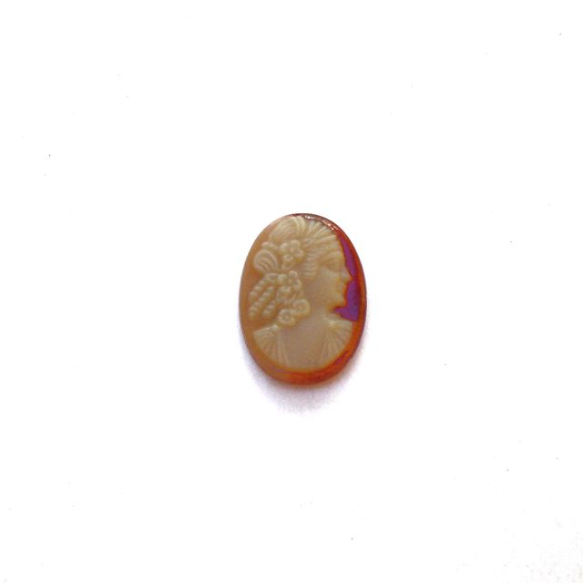 Cameo Glass Oval 18x13mm Greek Goddess Carnellian and Ivory