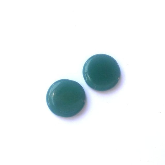 Coin 17mm Teal Opaque Czech Glass Bead