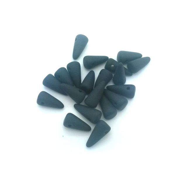 Spike 5x10mm Black Matt Czech Glass Bead