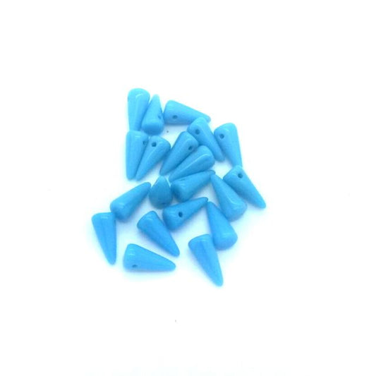 Spike 5x10mm Turquoise Czech Glass Bead