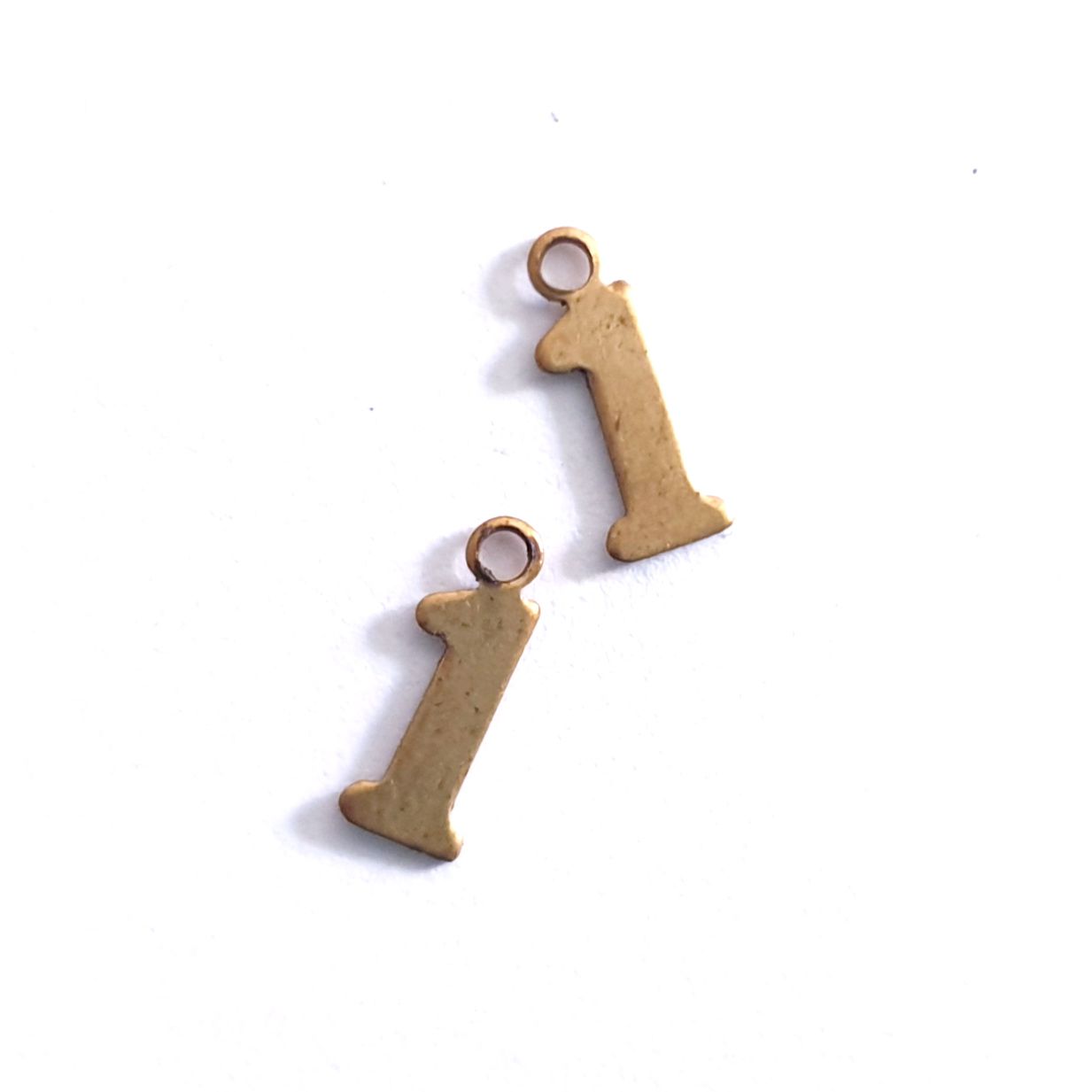 Number 1 Brass Charm 12mm