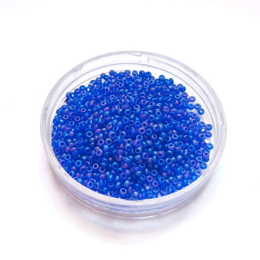 11 0 Czech Seed Bead Sapphire Blue Matt AB
