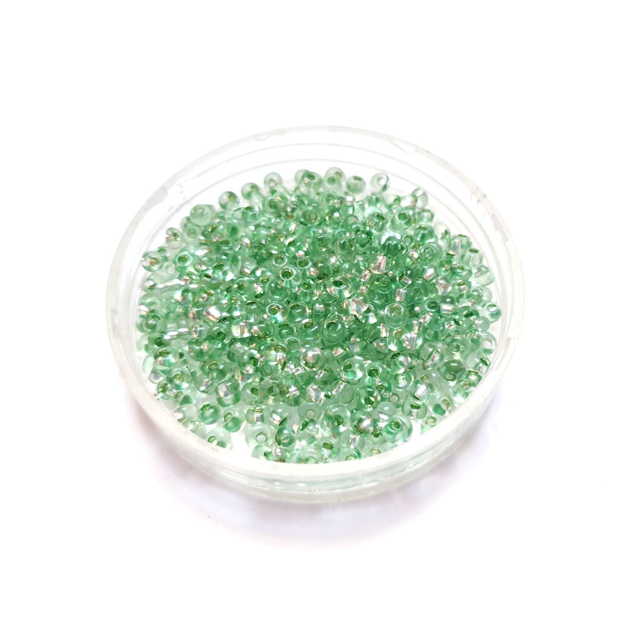 8 0 Czech Seed Bead Green - Mint Silverlined