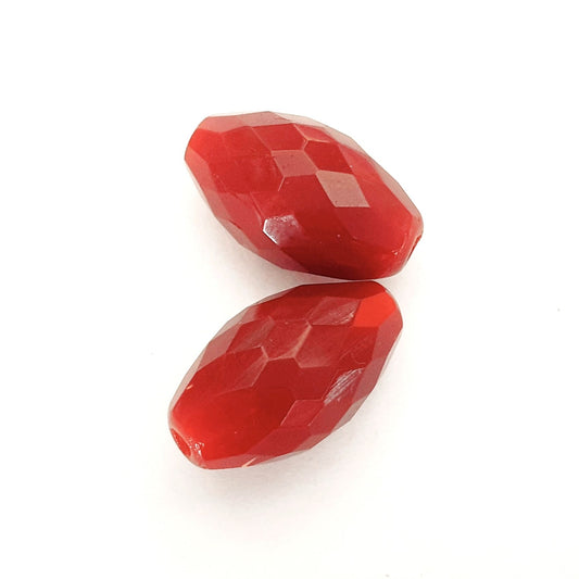 22x12mm Oval Rust Czech Fire Polished Glass Bead