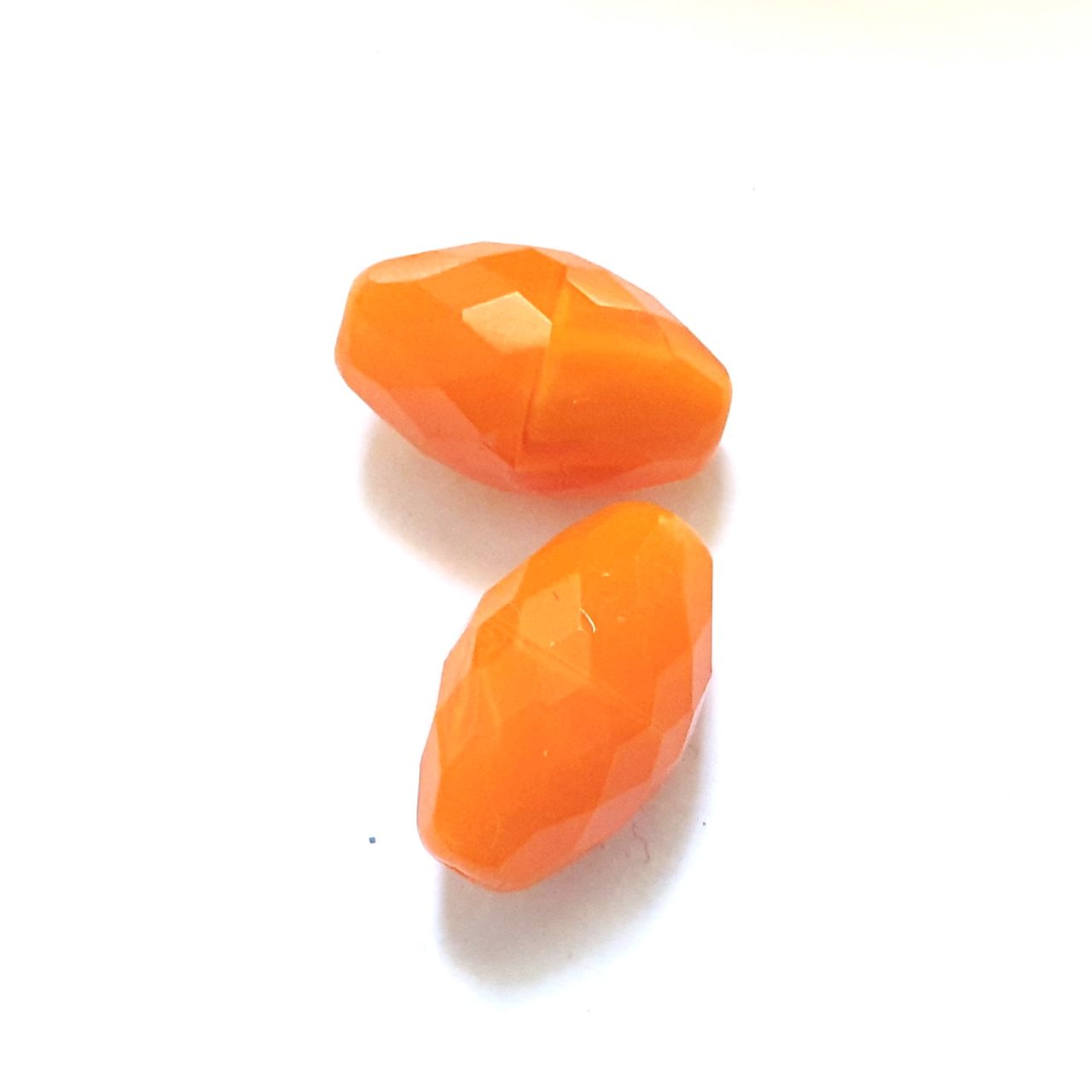 22x12mm Oval Orange Czech Fire Polished Glass Bead