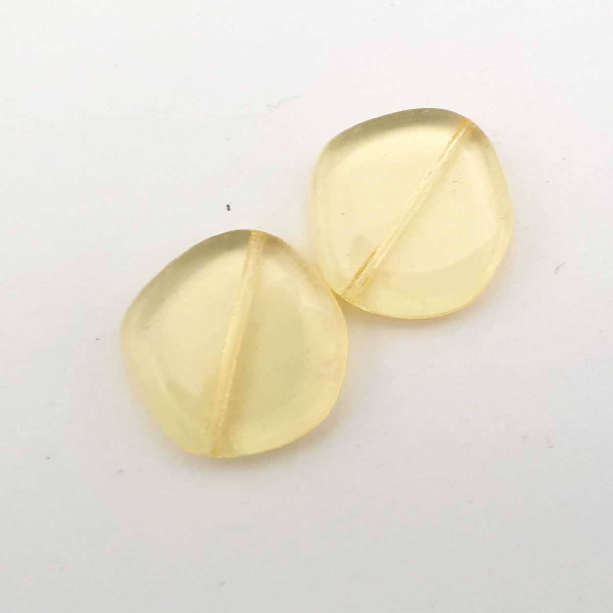 Jonquil Flat Irregular Coin 22mm Transparent Czech Glass Bead