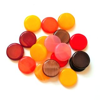 Sunset Coin 17mm Mix Czech Glass Bead