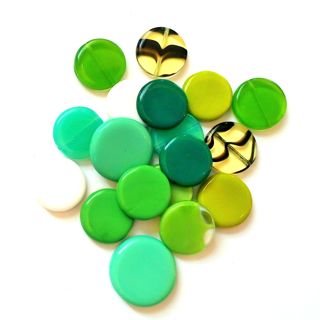 Coin 17mm Forest Mix Czech Glass Bead