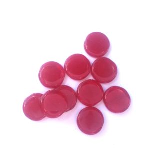 Coin 12mm Red Opalino Czech Glass Bead