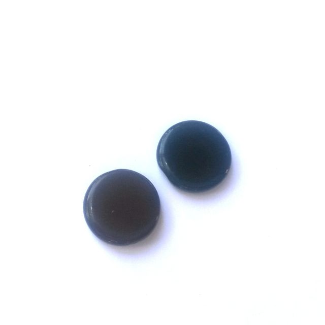 Coin 17mm Black Opaque Czech Glass Bead