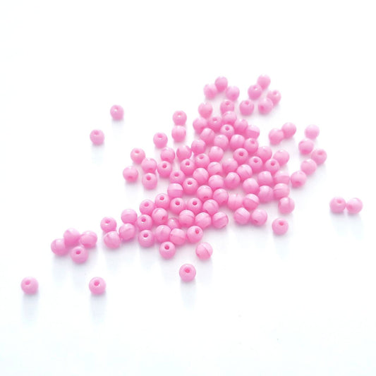 4mm Pink Round Czech Glass Bead