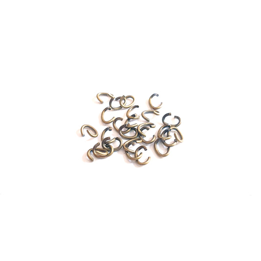 Jump Ring Oval 4x3mm Antique Brass Fine
