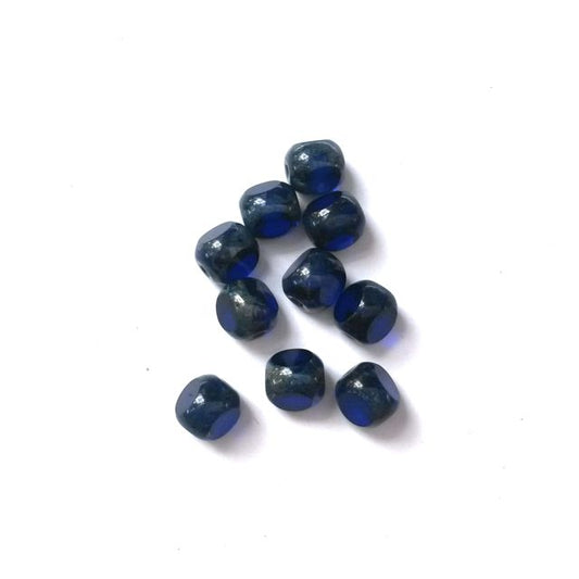 Cathedral Czech Glass Bead 6mm Trinugget Royal Picasso