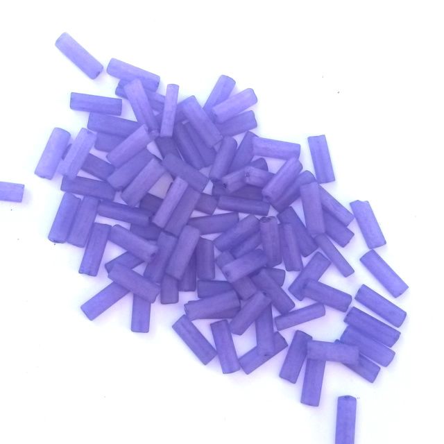 10x3.5mm Purple Matt Czech Oblong Slab Bead