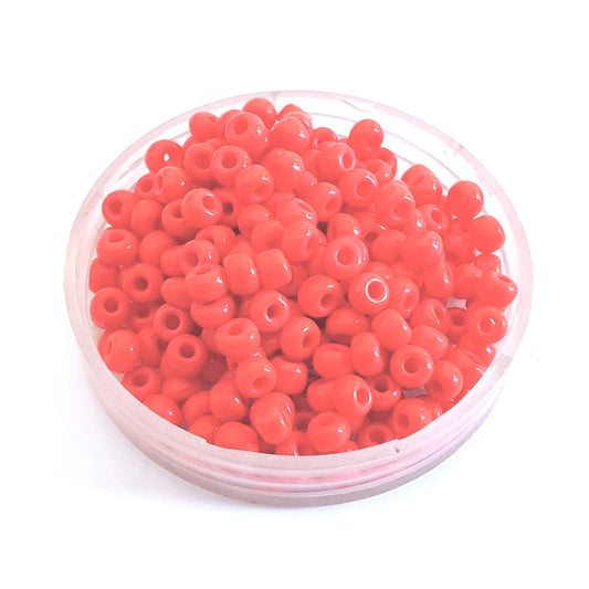 5 0 4.5mm Coral Opaque Czech Seed Bead